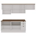 Ver imagem 5 de Cozinha Modulada Completa 6 Peças 100% MDF Americana Provençal com Tampo e Rodapé Iluminata Branco/É