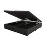 Cama Box Baú Queen Bipartido Sintético Preta - 39x158x198 - 3