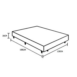 Cama Box Solteirão Co. Sintético Preta - 30x128x188 - 1