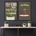 Ver imagem 1 de Kit 2 Quadros Religiosos Modernos São Jorge 45x34cm:moldura Preta