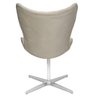 Kit 2 Poltrona Egg Slim Capitonê Encapado Suede Nude Base Giratória Alumínio - 5