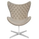 Ver imagem 2 de Kit 2 Poltrona Egg Slim Capitonê Encapado Suede Nude Base Giratória Alumínio