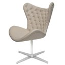 Ver imagem 3 de Kit 2 Poltrona Egg Slim Capitonê Encapado Suede Nude Base Giratória Alumínio