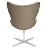 Kit 2 Poltrona Egg Slim Capitonê Encapado Suede Marrom Claro Base Giratória Alumínio - 5