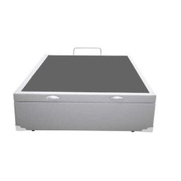 Cama Box Baú Casal Colchão Espuma D33 Bordado + Box Corino Branca 67x138x188 - 6