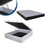 Cama Box Baú Casal Colchão Espuma D33 Bordado + Box Corino Branca 67x138x188 - 1