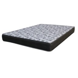 Cama Box Casal Colchão Espuma D45 Bordado + Box Co. Sintético Preta 64x138x188 - 2