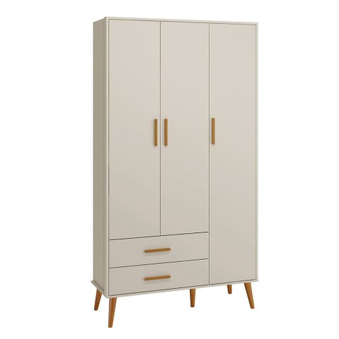 Guarda-roupa Isis 3 Portas e 2 Gavetas – Areia Fosco
