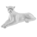 Ver imagem 1 de Escultura Estátua Obra de Arte Pantera Deitada 28cm:branco Brilho