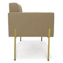 Ver imagem 3 de Poltrona Pé de Ferro Dourado para Sala Elisa Suede Marrom Rato D03 - D'Rossi