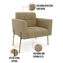 Ver imagem 5 de Poltrona Pé de Ferro Dourado para Sala Elisa Suede Marrom Rato D03 - D'Rossi