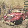 Quadro em Tela Carro Antigo Vermelho Nova York 60x60cm - 1