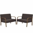 Ver imagem 1 de Kit Poltrona Decorativa 2 Namoradeiras Luna Braço Madeira Suede