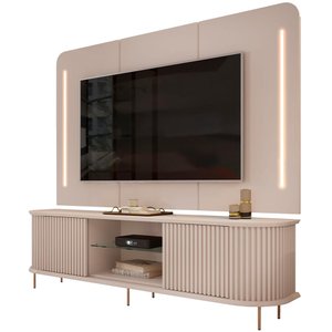 Rack para Sala Ripado com Painel para Tv 75 Pol Atlantis D05 Off White - Lyam Decor
