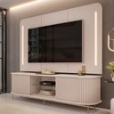 Ver imagem 1 de Rack para Sala Ripado com Painel para TV 75 pol Atlantis D05 Off White - Lyam Decor