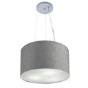 Ver imagem 1 de Lustre Pendente Cilíndrico Md-4009 Cúpula em Tecido 40x21cm Rustico Cinza - Bivolt