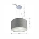 Ver imagem 2 de Lustre Pendente Cilíndrico Md-4009 Cúpula em Tecido 40x21cm Rustico Cinza - Bivolt