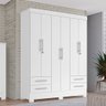 Guarda Roupas Casal Porto Rico Tuboarte 6 Portas 100% em Mdf Branco - 1