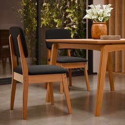 Conjunto Mesa de Jantar Paris 1.2 Nature com 4 Cadeiras Paris Nature/preto – Tebarrot Móveis - 2 Conjunto Mesa de Jantar Paris 1.2 Nature com 4 Cadeiras Paris Nature/preto – Tebarrot Móveis - 2