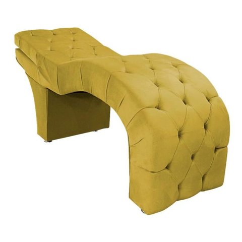 Maca Estética Estofada Reclinável Ergonômica Spa Suede Yara:Amarelo