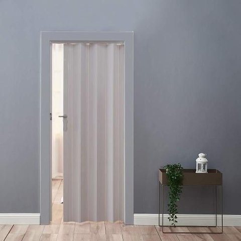 Porta Sanfonada 70cm Cinza Vitesse Ferragem Obra Construcao
