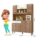 Ver imagem 3 de Kit Cozinha Linha Magazin 120 Nicioli - Carvalho Rústico/carvalho Rústico/off White Cristal