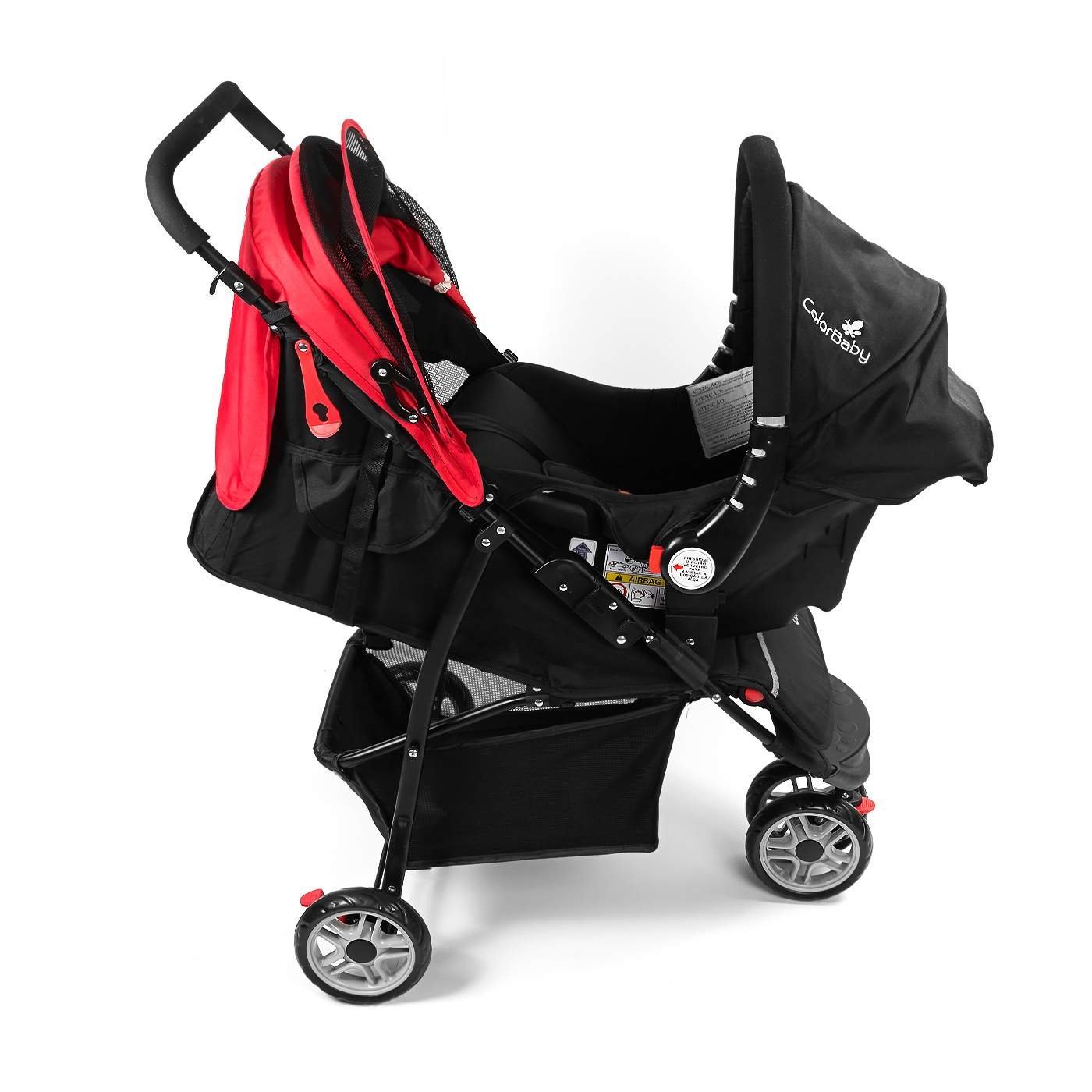 Carrinho Travel System Para Bebê + Bebê Conforto Safety Vermelho ...