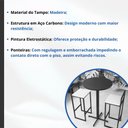 Ver imagem 3 de Conjunto Mesa Alta Bar Bistrô Redonda Preta 2 Banquetas Confort Pinus Industrial Black Don Castro de