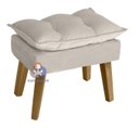 Ver imagem 5 de Kit 02 Poltrona/cadeira Decorativa e Puff Glamour com Pés Quadrado Bege