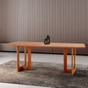 Ver imagem 2 de Mesa para Sala de Jantar Patros 180cm Madeira Tampo Barril Laminado Moderna Mobília
