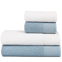 Ver imagem 1 de Kit 2 Toalhas de Banho + 2 Toalhas de Rosto Capri Atlântica Gigante 100% Algodão Banhão Cor:azul Enc