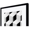Quadro com Moldura Preta Desenho Geométrico Quadrados em Preto e Branco 50x90cm - 3