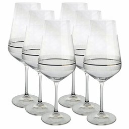 Jogo de Taças para Água em Cristal Sandra Pantografada com 6 Peças 550ml Crystalex - 2 Jogo de Taças para Água em Cristal Sandra Pantografada com 6 Peças 550ml Crystalex - 2