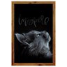 Quadro de Gato Decorativo com Moldura Rústica e Palavra Inspire 40x60cm - 1