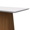 Mesa De Jantar Tampo Vidro 120 Cm Off White Base Imbuia - 5