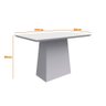 Mesa De Jantar Tampo Vidro 120 Cm Off White Base Imbuia - 2