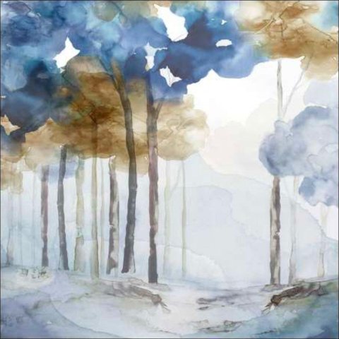 In The Blue Forest I Canaleta 80x80cm Tabaco
