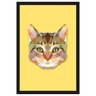 Quadro Pet Decorativo com Moldura Preta Desenho Geométrico Gato 40x60cm - 1