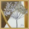 Quadro Decorativo Floral com Moldura em Tom Carvalho 50x50cm - 1