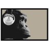 Quadro Decorativo Poster Macaco com Fone de Ouvido 90x60cm - 1