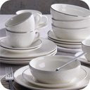 Ver imagem 2 de Conjunto 8 Pratos Raso Cerâmica 26,2cm Harmony Branco