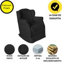 Ver imagem 4 de Poltrona Amamentação com Balanço e Puff Luxo Suede Manuela:Preto
