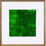 Quadro Decorativo Abstrato Verde com Moldura Prata 80x80cm - 1