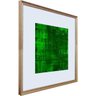 Quadro Decorativo Abstrato Verde com Moldura Prata 80x80cm - 5