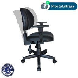 Cadeira Giratória Executiva Back System Lisa com Braços reguláveis Cor Preta - 3