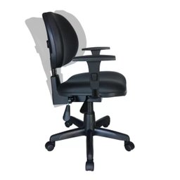 Cadeira Giratória Executiva Back System Lisa com Braços reguláveis Cor Preta - 1