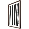 Quadro Abstrato com Moldura Marrom Faixas em Preto e Branco 60x80cm - 2