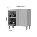 Ver imagem 3 de Balcão de Cozinha Canto Reto Connect 1 Porta s/ Tampo Duna/Cristal - Henn