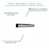 Tubo inox redondo 2.1/2 polegadas 63,50mm (tam: 1,5m) cano aço 304 TUBO INOX 2.1/2 POLEGADAS TUBO IN - 2