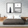 Trio de Quadros Escandinavos Kit em Preto e Branco 130x90cm - 1